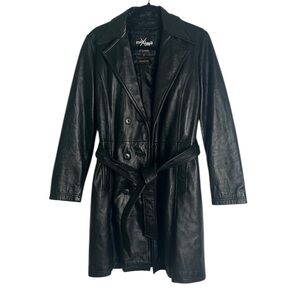 Wilsons maxima double breast leather coat size medium